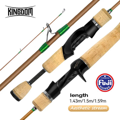 Kingdom Aesthetic Stream Spinning/Casting Rod 1.43m/1.5m/1.59m 2PC UL Power MF Action